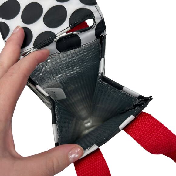 Thirty One White Black Polka Dot Print Insulated Wine Carrier Bag AS IS - Picture 6 of 6